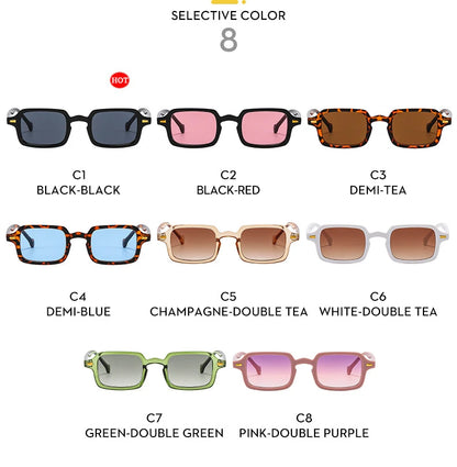 Luxurious Rectangle Sunglasses Women Oval Vintage Brand Designer Square Sun Glasses Men Shades Female Eyewear Anti-glare UV400