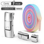 8mm No Tie Shoe Laces Press Lock Shoelaces Without Ties Elastic Laces Sneaker Kids Adult Widened Flat Shoelace for Shoes