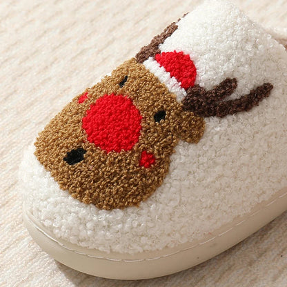 Christmas Deer Slippers Indoor Warm Slipper Women Men Bedroom Slipper Women Fuzzy Fluffy Slippers for Winter for Christmas Gift