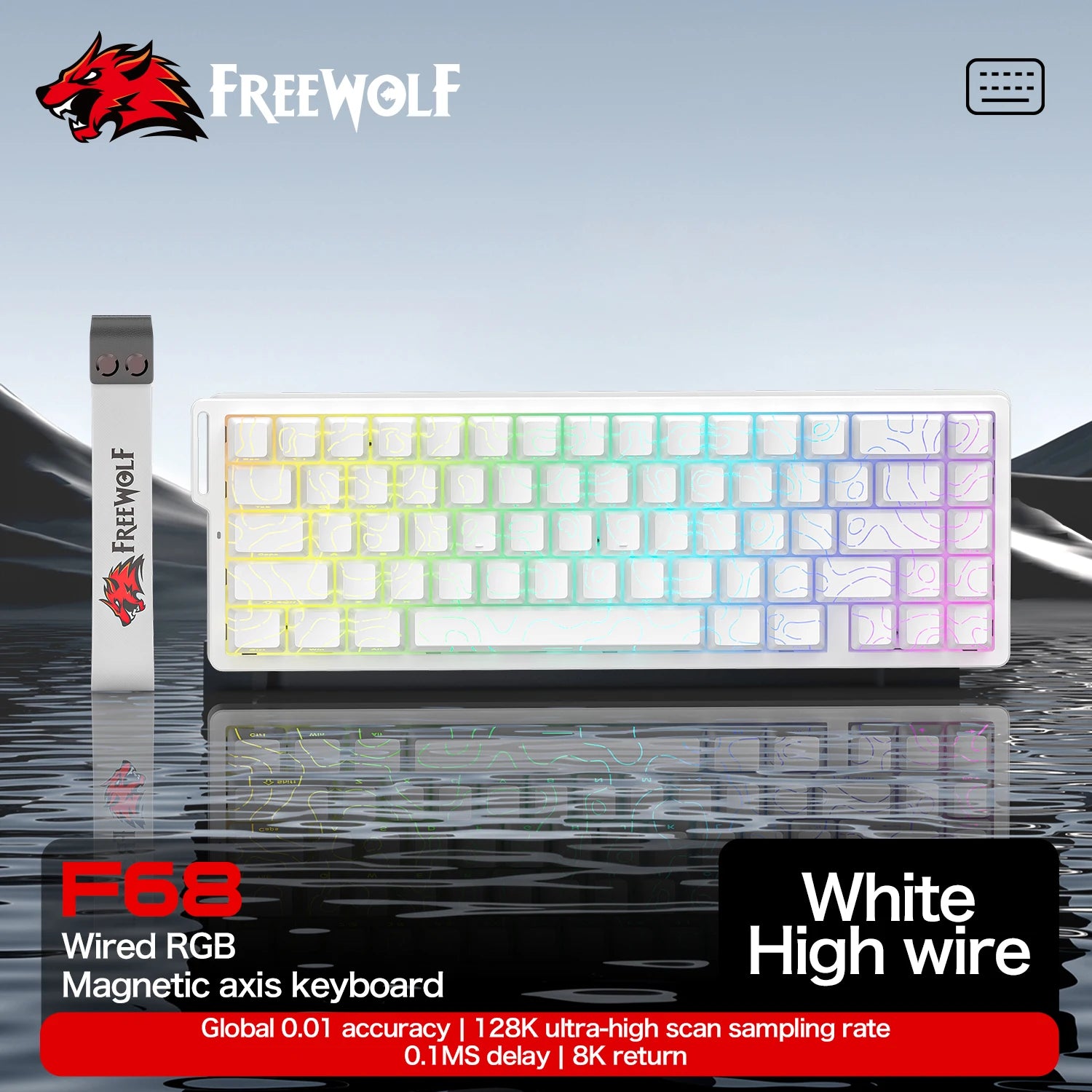 8K Magnetic Gaming Keyboard ATTACK SHARK X68HE Wired and FREEWOLF F68 Wired F68Pro Wireless for Pro Gaming 0.01mm Rapid Trigg