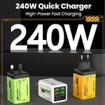240W 6 Ports 4USB+2Type C Super Fast Charging Mobile Phone