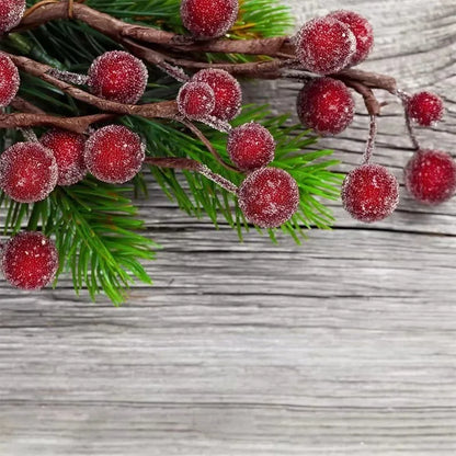 80/20Pcs Artificial Holly Berries Mini Simulation Cherry Stamen Berry Frosted Double Head Fake Berries For Christmas Party Decor