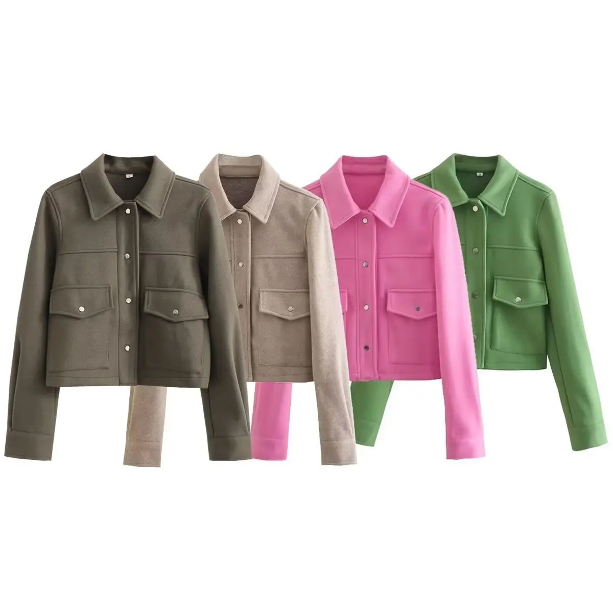 2024 Autumn New Product European and American Cross-border Women's Street Casual Fedora Shirt Woolen Jacket Top 8BS9568