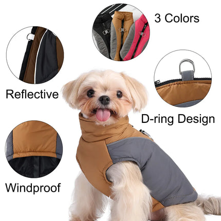 Winter Pet Dog Clothes For Small Medium Dogs Cats Windproof Cat Reflective Soft Cozy Jacket Coat with Elastic Chihuahua Clothing