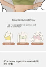 Flat Chest Solution Bra for Women Thickened Push Up Cups No Steel Ring Seamless Invisible Lift Small Chest Enhancement B C Cup