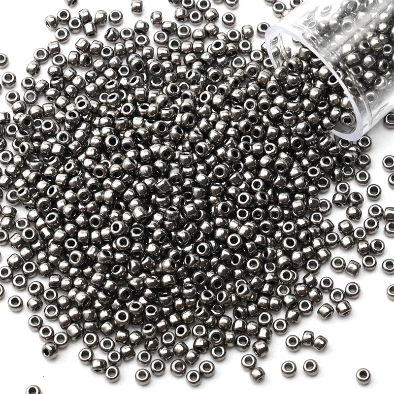 12Grams/Tube 2mm Metallic Seed Beads Japanese Round Glass Seedbeads For DIY Needlework Dress Adornment Sewing 1200pcs