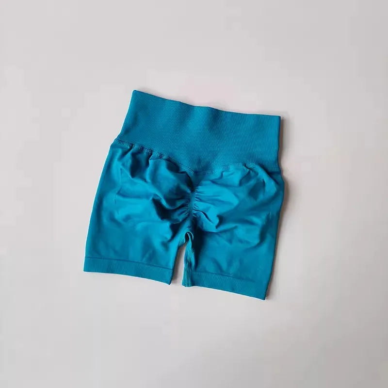 Summer High-Waist Women's Yoga Shorts Breathable Fitness Butt Lift Sports Running Shorts Cycling Push-Up Workout Gym Shorts