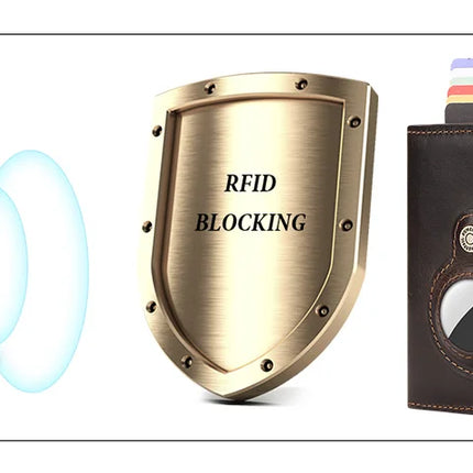Anti-scan Magnet Credit Card Holder Wallet Genuine Leather Automatic Pop Out Aluminum Smart Wallets Luxury AirTag Purse Set