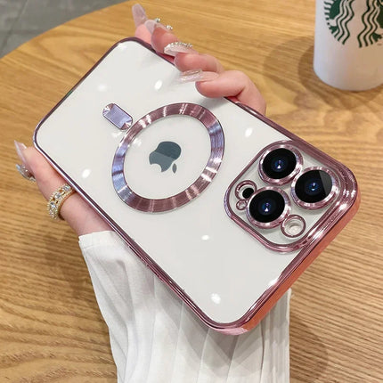 Magnetic Case For iPhone 17 16 15 14 13 12 11 Pro Max Plus Wireless Charge Cover With Lens Protector