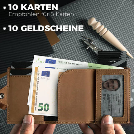 YATBEST Men's Leather Wallet With Coin Pocket AirTag Positioning Card Clip RFID Anti Magnetic Anti-Theft Card Swiping Bag