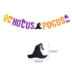 Halloween Hanging Banner Garland Bunting Pumkin Ghost Bat Paper Banner Door Hanging Ornaments Halloween Xmas Party Decoration