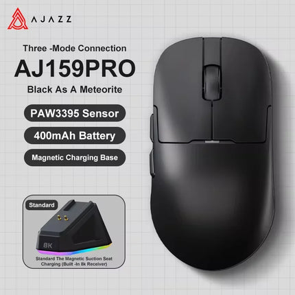 AJAZZ AJ159 APEX/AJ159PRO Wireless Gamer Mouse with RGB Magnetic Charging Base Lightweight  AJ159P Gaming Mouse for PC Laptop