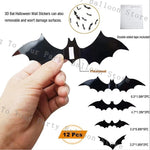 Halloween Bat Balloon Garland Arch Kit Black Orange Ballon 3D Bat Spider Sticker Eye Pumpkin Halloween Party Decoration Supplies