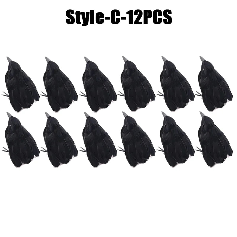 Simulation Black Crow Halloween Black Crow Props Simulation Fake Bird Ghost Festival Halloween Decoration Scary Toys