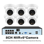 ASECAM Security Camera System 8MP 4K POE NVR Kit CCTV Audio Outdoor AI Color Night Vision Home Video Surveillance Camera