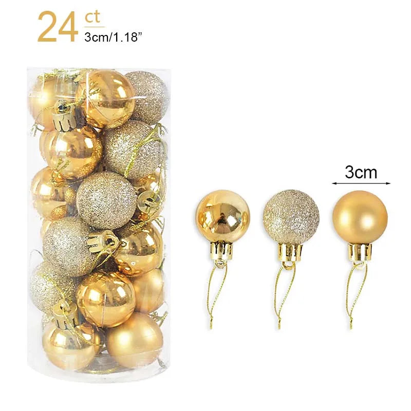 1box Christmas Balls Christmas Tree Ornaments Ball Xmas Hanging Tree Pendants Home Party Decor 2026 New Year Gift Noel Navidad