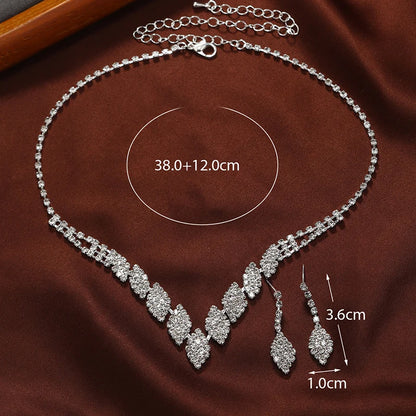 3pcsLuxury clavicle chain, high sense of temperament, bridal diamond-encrusted banquet set chain ornaments