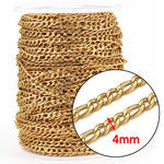 1meter Stainless Steel Necklace Chain for Jewelry Making DIY 1:3 NK Rolo Cable Link Curb Chains Thick Chain Bracelet Accessories