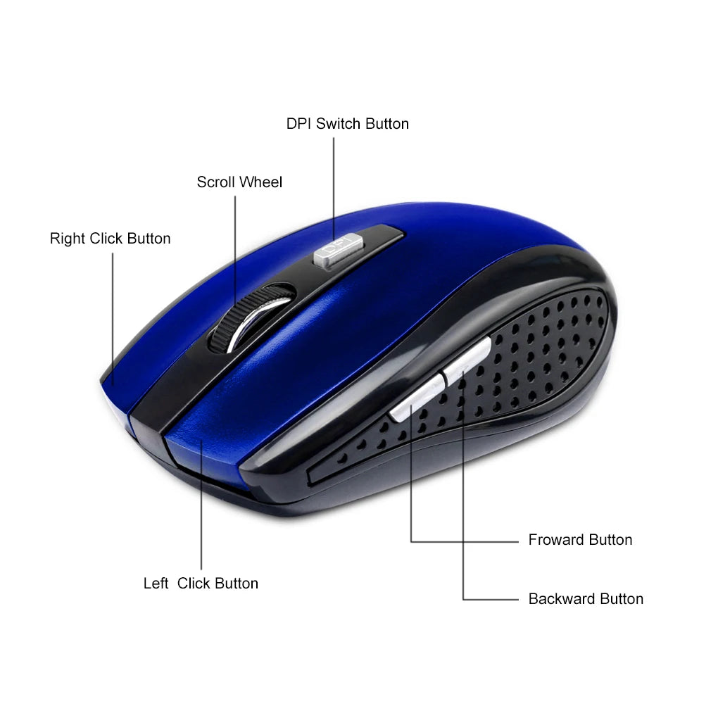 2.4G Wireless Mouse Bluetooth Mouse Ergonomic 800/1200/1600DPI 6 Mute Buttons Mouse For MacBook Tablet Laptops Computer PC