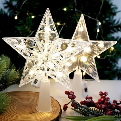 15/18cm Christmas Decoration LED Star Light Christmas Tree Pendant Ornaments for Home Decor Navidad New Year 2025 Gift Accessory