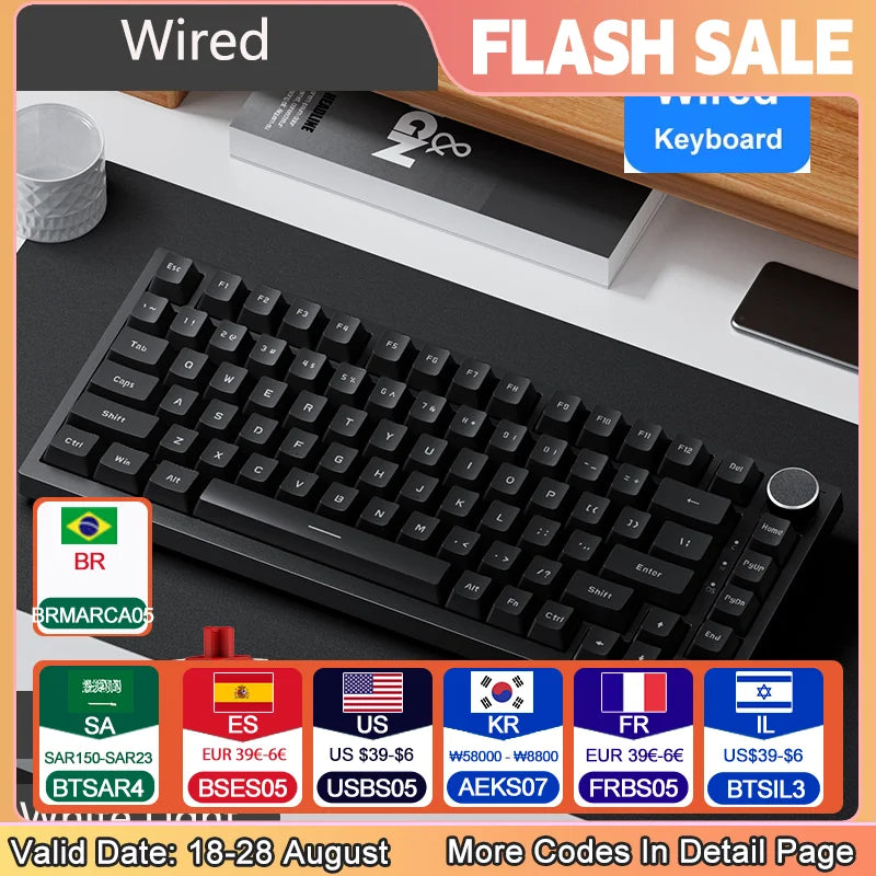 Ajazz AK820/AK820Pro gaming mechanical keyboard Bluetooth 5.1/Wireless/wired c custom keyboard with heat exchange sealed button