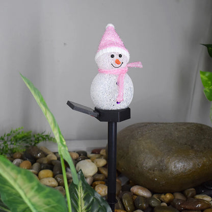 2024 New Christmas Snowman Decoration Light LED Solar Lights Outdoor Waterproof Post Lamp Garden Lawn Landscape Nightlight
