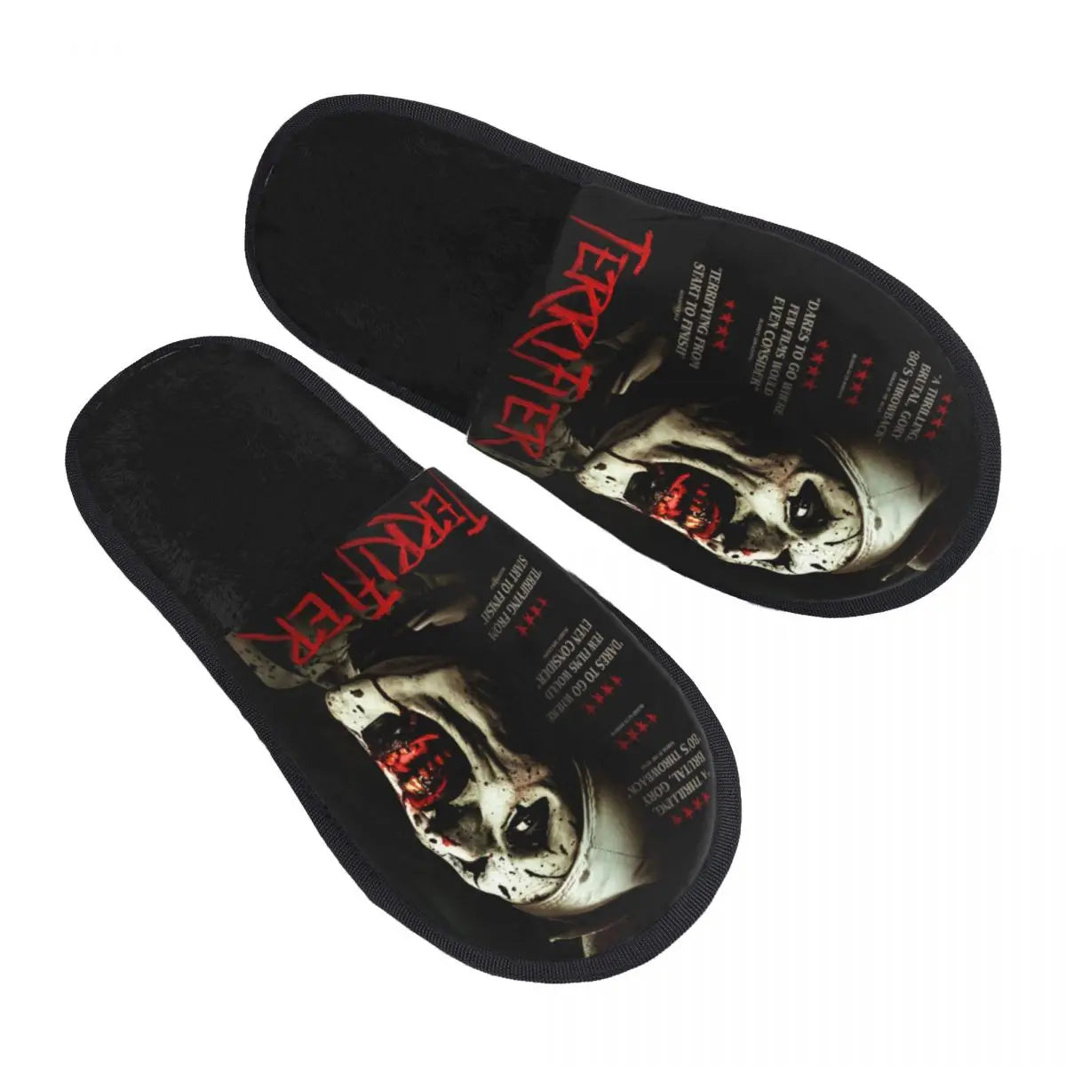 Custom Halloween Movie Terrifier Soft Memory Foam House Slippers Women Horror Clown Comfy Warm Anti-skid Sole Slipper