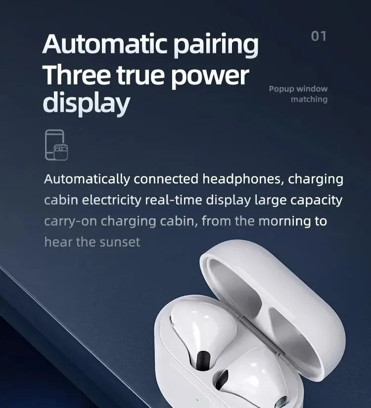 PRO4 Wireless Bluetooth Earphones Headphones Outdoor Sport Headset 5.3 With Charging Bin Display Touch Control Earbuds for Muisc