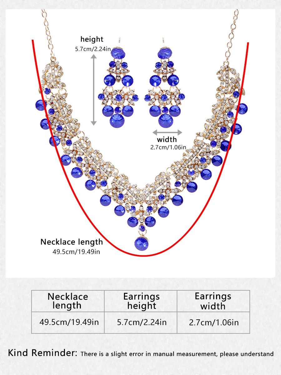 Itacazzo Fashion Bridal Jewelry Set, Fashionable Necklace/Earrings Suitable for Women's Wedding and Party Occasions