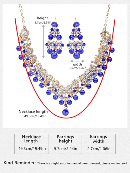 Itacazzo Fashion Bridal Jewelry Set, Fashionable Necklace/Earrings Suitable for Women's Wedding and Party Occasions