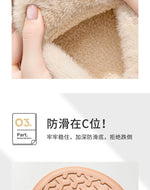 Comwarm Women Cotton Slippers Winter Warm Plush Lined Outdoor Slides Couple Non-slip Furry House Slippers Soft Cozy Cotton Shoes