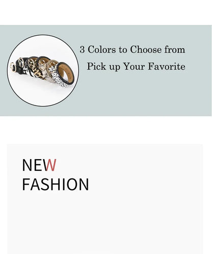 Women's Personalized Leopard Patterned Snake Patterned Belt with Gold Buckle for High-end Fashion and Fashionable Wear