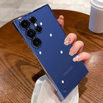 Luxury Plating Frameless Case For Samsung S25 S24 Ultra S23 S22 Ultra Transparent Camera Lens Film Protection Shockproof Cover