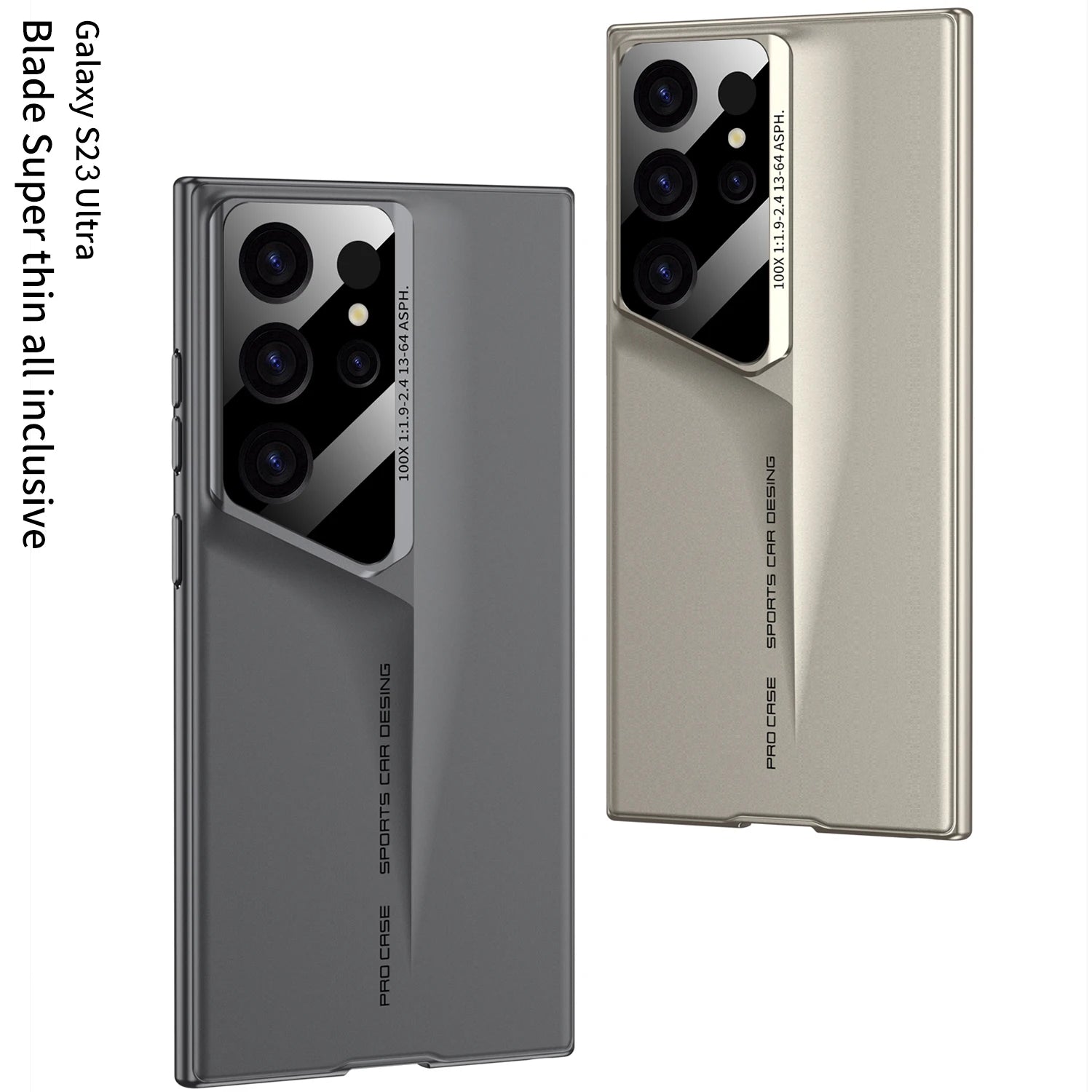 Ultrathin Blade Mecha Hard PC Matte Phone Case For Samsung Galaxy S24 S23 S22 Ultra Lens Protection Frosted Shockproof Cover