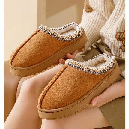 Winter Bohemian Style Indoor Fluffy Slippers with Anti-Slip and Warm Design for Comfortable Feet
