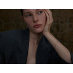 Yhpup Delicate Cubic Zirconia Flower Chain Thin Bracelet Bangle Stainless Steel Rust Proof Office Ladies Chic Jewelry New Gift