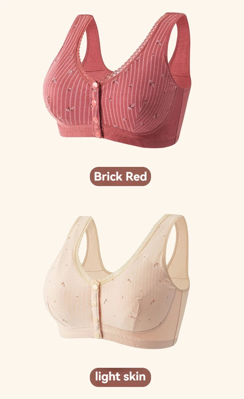 36-52 New Bras For Women Wire Free Underwear Push Up Front Closure Sexy Big Size Female's Clothing Lingerie Cotton Brassiere