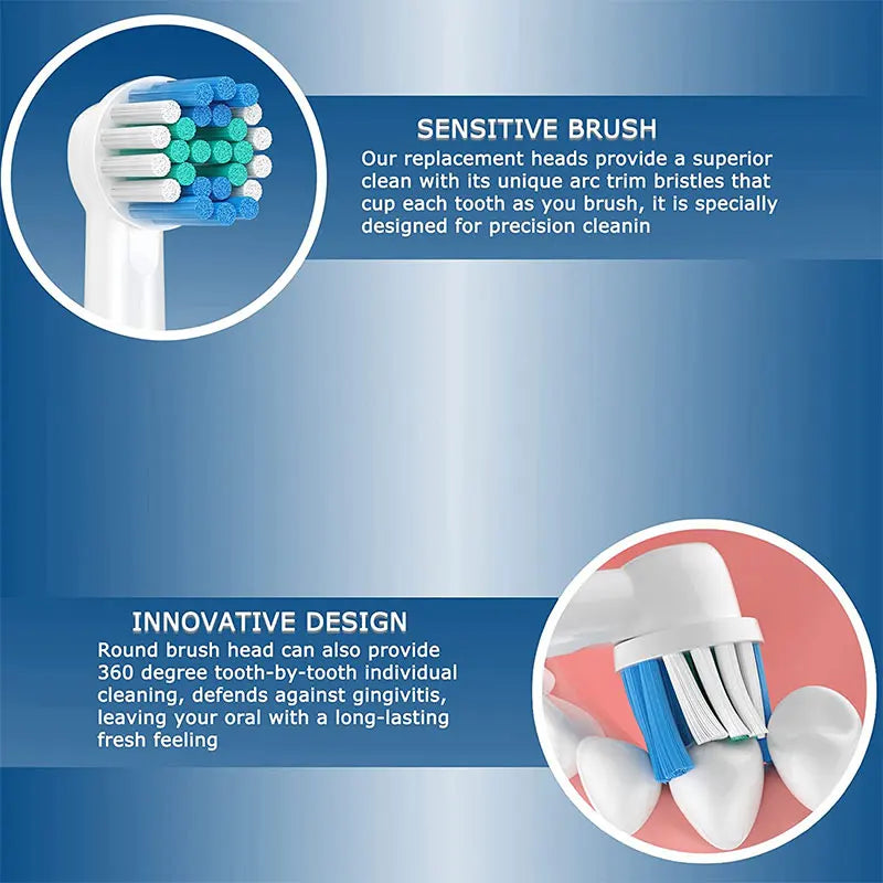 Toothbrush Head Compatible with Oral b Braun Electric Toothbrush, Precision Replacement Brush Heads for Pro Smart Genius, Effici