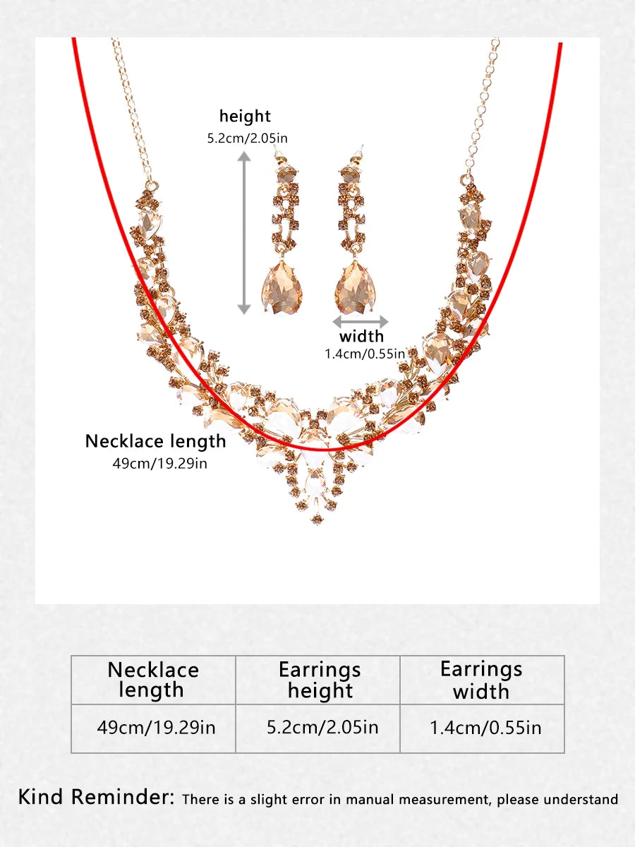Itacazzo Fashion Bridal Jewelry Set, Fashionable Necklace/Earrings Suitable for Women's Wedding and Party Occasions