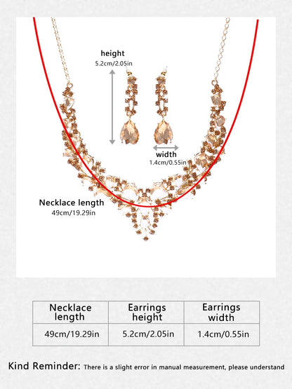 Itacazzo Fashion Bridal Jewelry Set, Fashionable Necklace/Earrings Suitable for Women's Wedding and Party Occasions