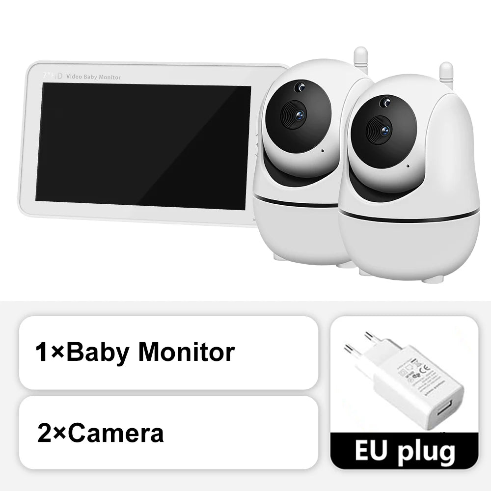5 Inch Video Baby Monitor With Pan Tilt Camera 2.4G Mother Kids Surveillance PTZ Video Cams Temperture Display Home Security Cam