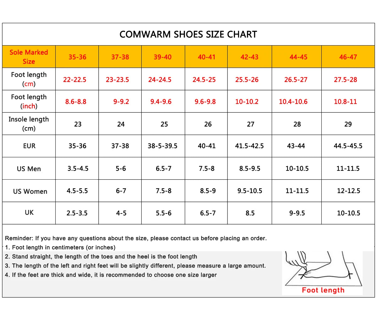 Comwarm Indoor Women Fuzzy Clogs Slippers Garden Shoes Soft Waterproof EVA Plush Slippers Men Fur Clogs Couple Winter House Shoe
