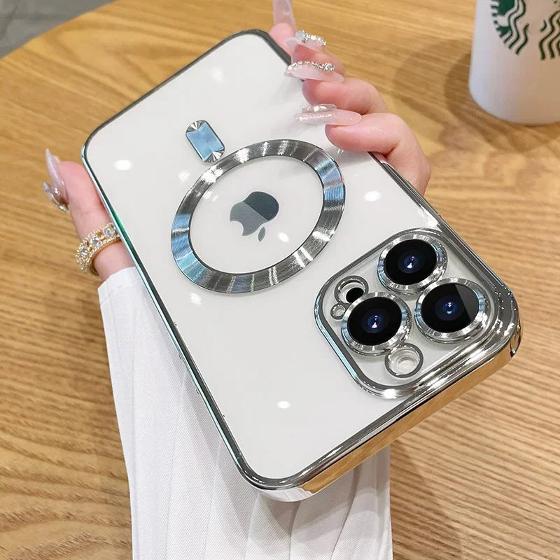 Magnetic Case For iPhone 17 16 15 14 13 12 11 Pro Max Plus Wireless Charge Cover With Lens Protector