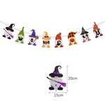 Halloween Hanging Banner Garland Bunting Pumkin Ghost Bat Paper Banner Door Hanging Ornaments Halloween Xmas Party Decoration