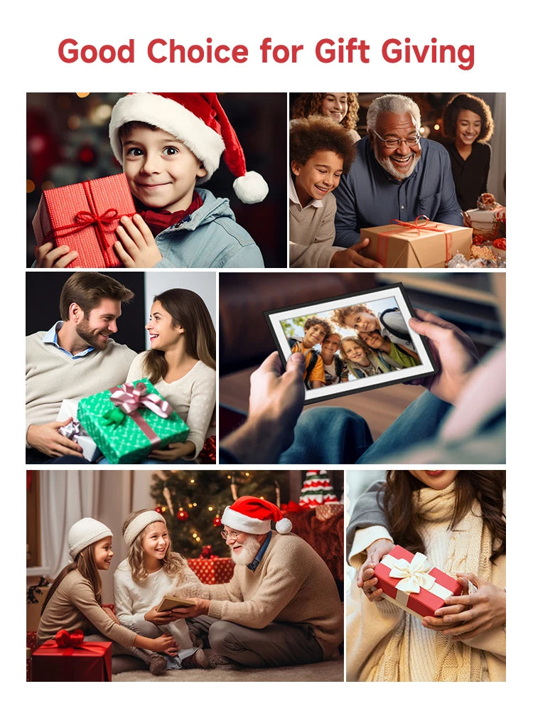 Frameo 10.1 Inch WiFi Digital Picture Frame，1280 * 800IPS HD Cloud Smart Digital Photo Frame,32GB Storage, Wall Mountable, Auto-