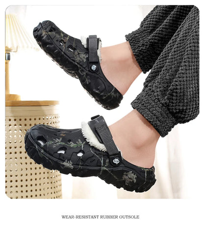 YRZL Mens Slippers Sandals for Men Clogs Autumn Winter Bedroom Plush Home Cotton Slipper Cute Warm Non-slip Indoor Women Slipper