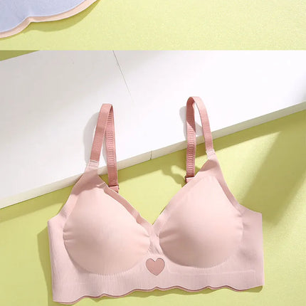3Pcs Adjustable Beauty Back Bra Intimates Gather No Steel Ring Sports Anti-Sagging Bra French Color Contrast Seamless Underwear