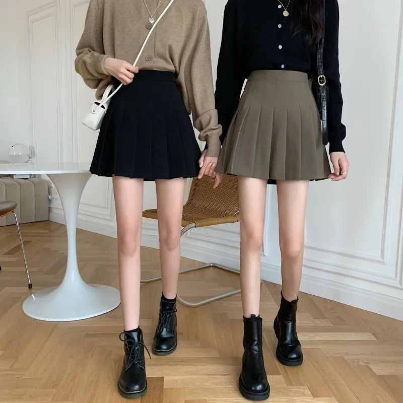 Fashionable Student A- line Skirt Dress Pleated Women's Autumn/winter Spring/summer School Uniform Mini Skirt