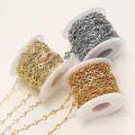 1Meter/Pack 5.5MM 14/18K Gold Plated Brass Rhombus Chain For Jewelry Making Necklace Bracelets Chain Jewelry Making Supplies