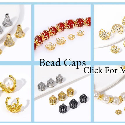 8/10MM 18K Gold Plated Brass Metal Hollow Beads Caps Flower Caps For Beads For DIY Beading Jewelry Making Supplies Wholesale